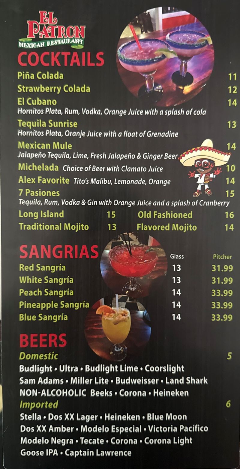 Drink menu2025